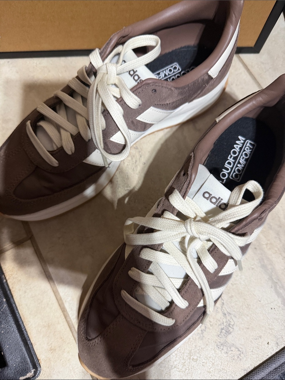 adidas Brown and White Athletic Sneakers - Picture 2 of 3